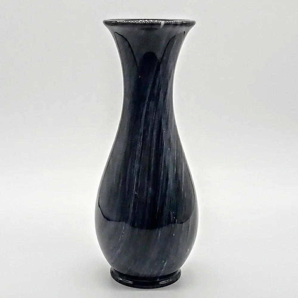 Grey Polished Marble Stone Vase